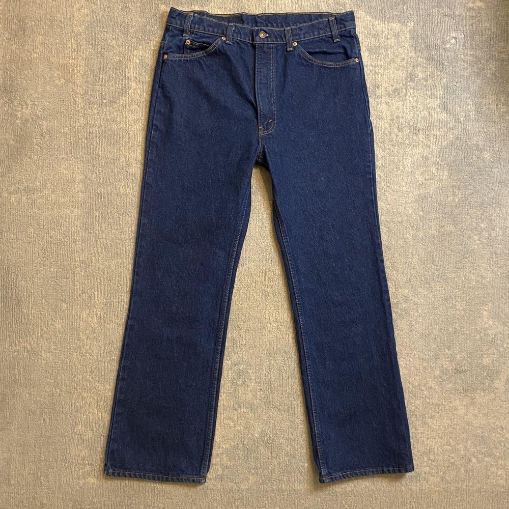 Vintage Levis 517 Jeans Mens 38x31 Blue Denim Bootcut Orange Tab Made USA 90s